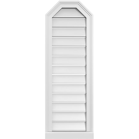 Ekena Millwork Octagonal Top Surface Mount PVC Gable Vent w/ 2"W x 2"P Brickmould Sill Frame, 14"W x 40"H GVPOT14X4003SF
